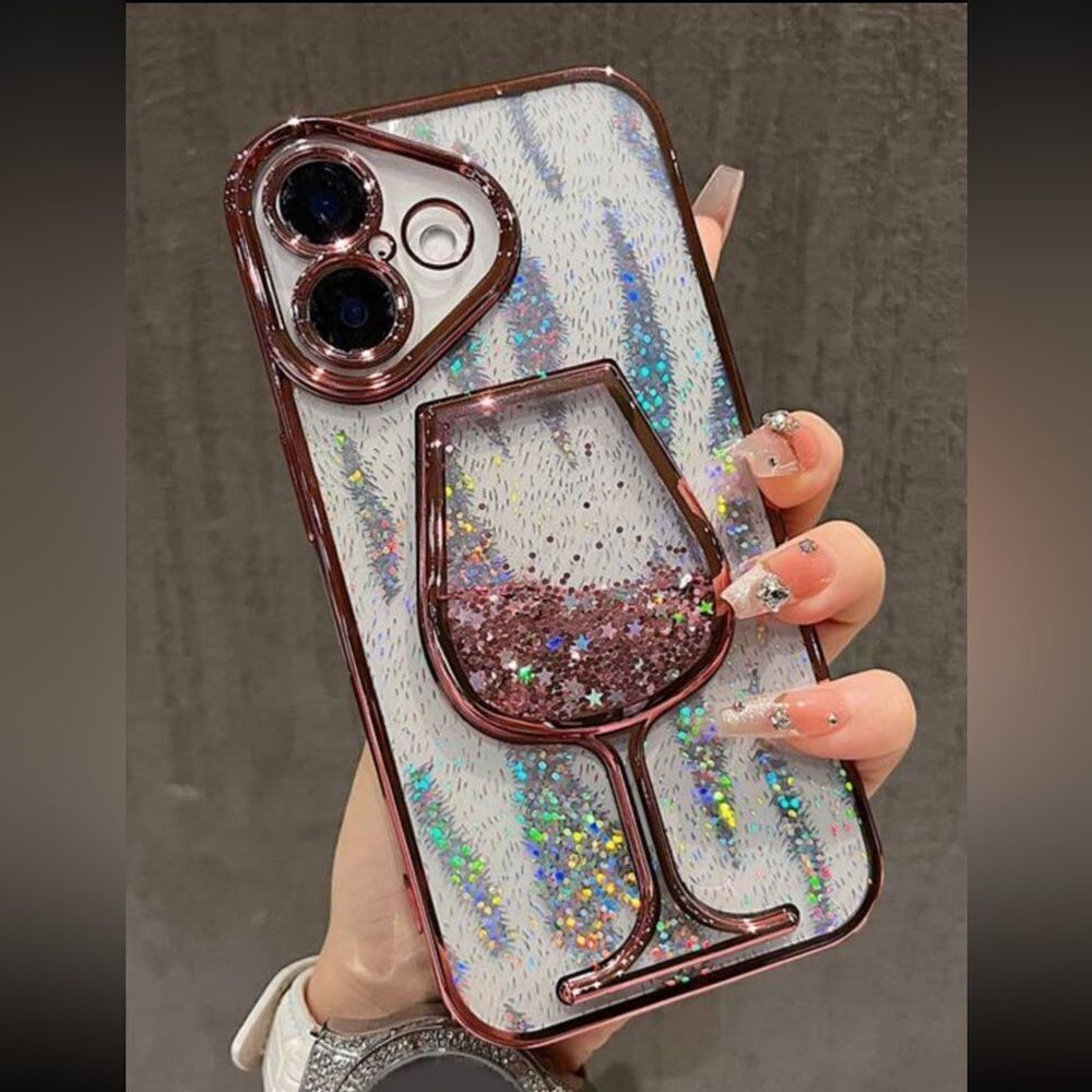 Glitter Wine Glass I-Phone 16 Pro Max Case